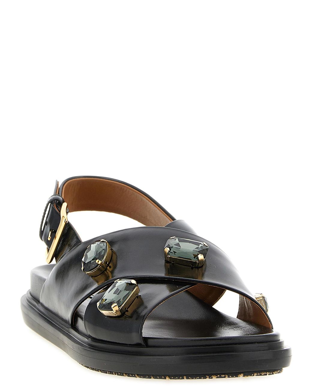 Marni Black Leather Sandals