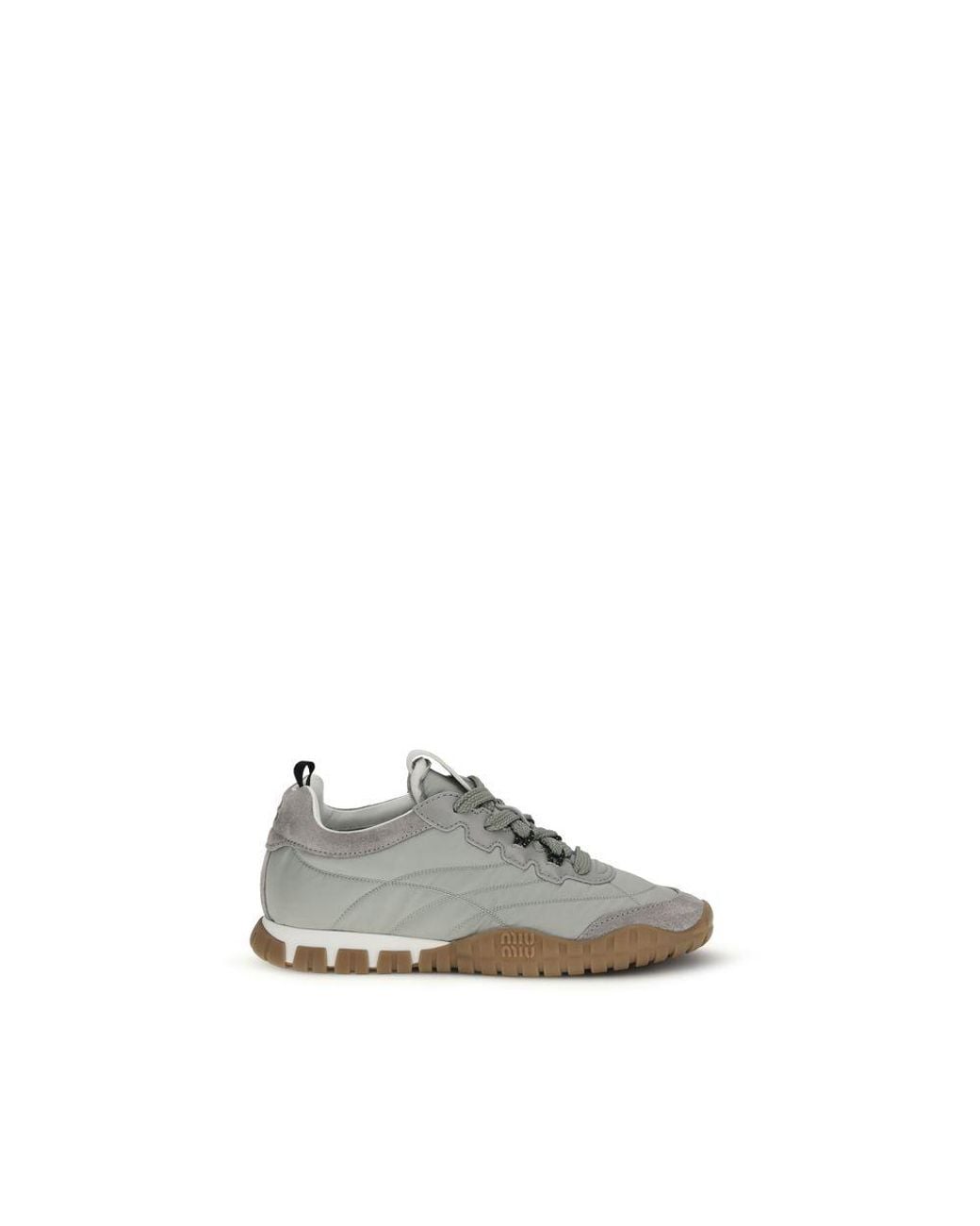 Miu Miu Gray Recycled Polyamide Athletic Sneakers