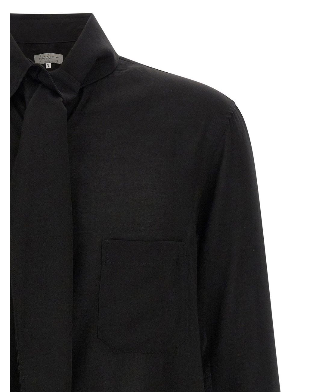 Yohji Yamamoto Black Stole Collar Shirt