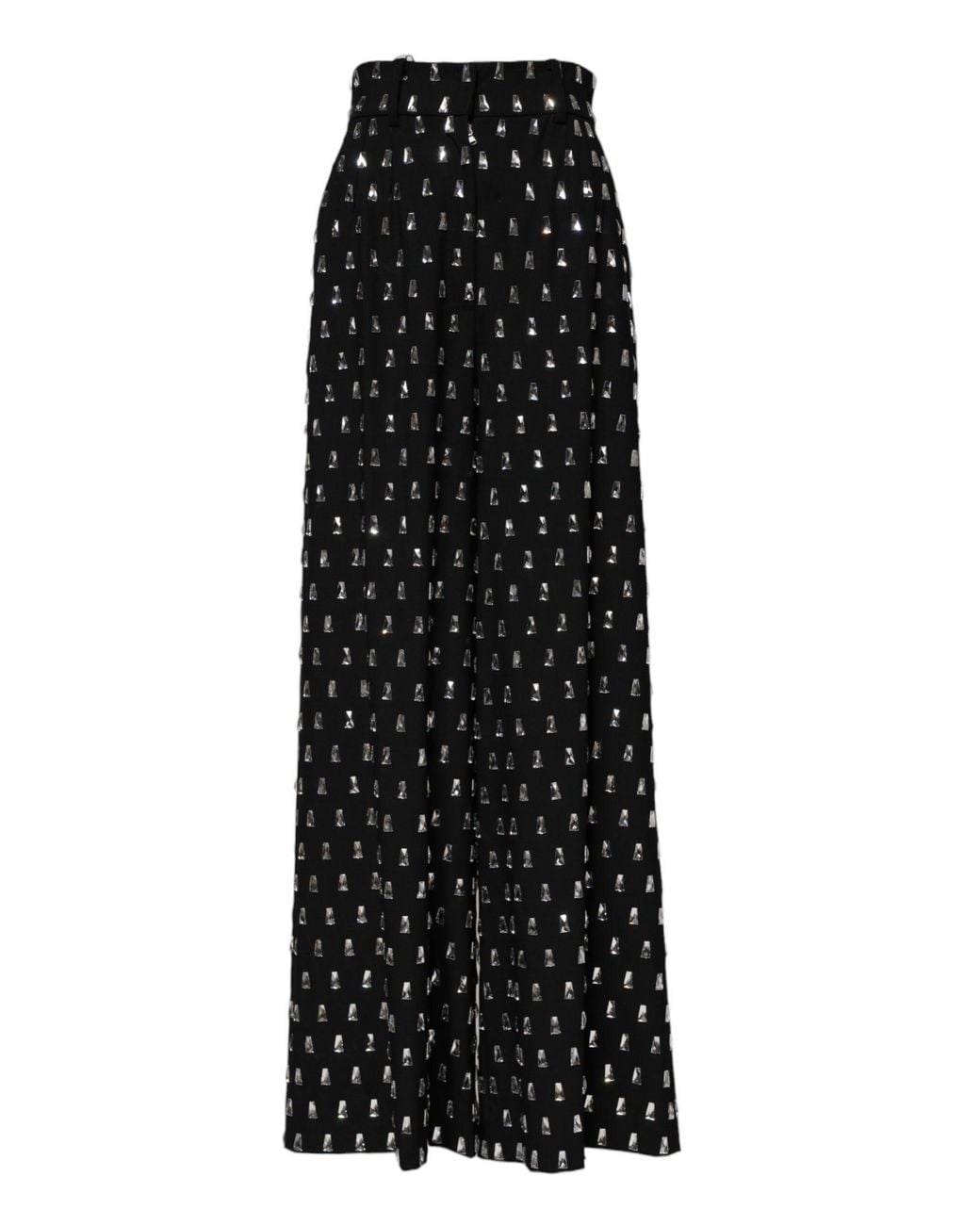 Dolce & Gabbana Black Embellished Wideleg Pants