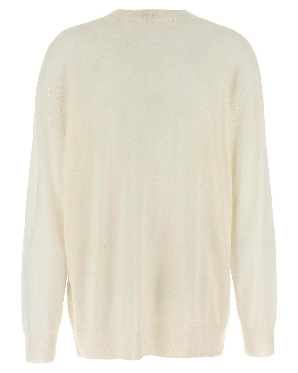 P.A.R.O.S.H. White Wool Blend Crew-Neck Sweater