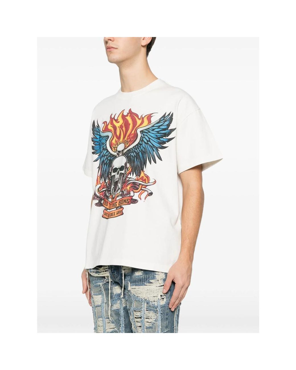Who Decides War Blue Graphic Print Short Sleeve Sweater Cotton T-Shirts for men
