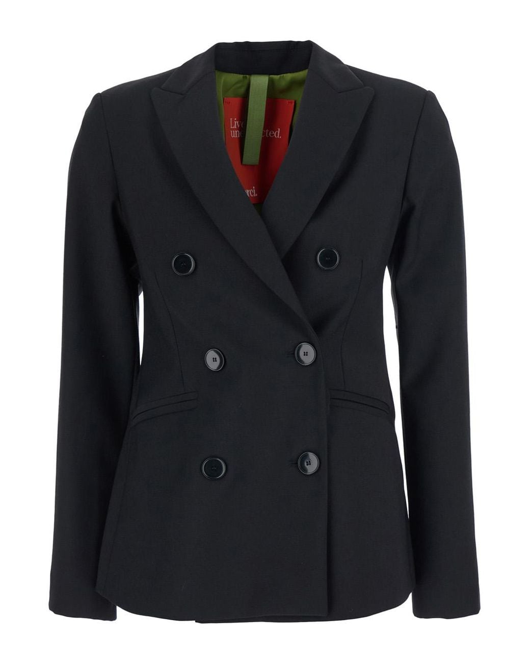 ..,merci Black Tech Fabric Zip-Up Jacket