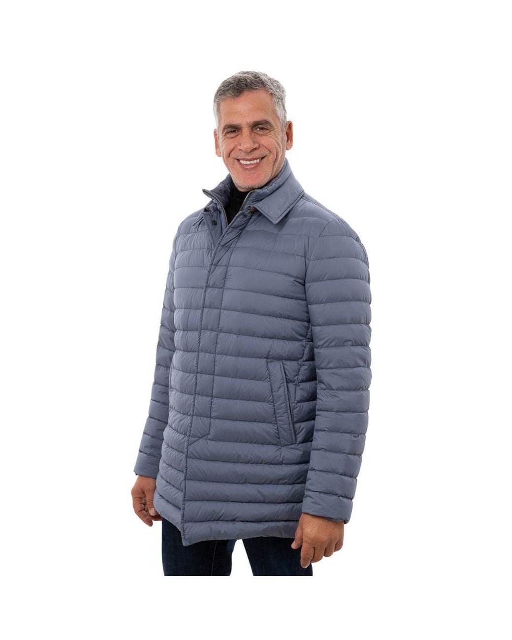 Herno Blue Long Padded Down Jacket for men