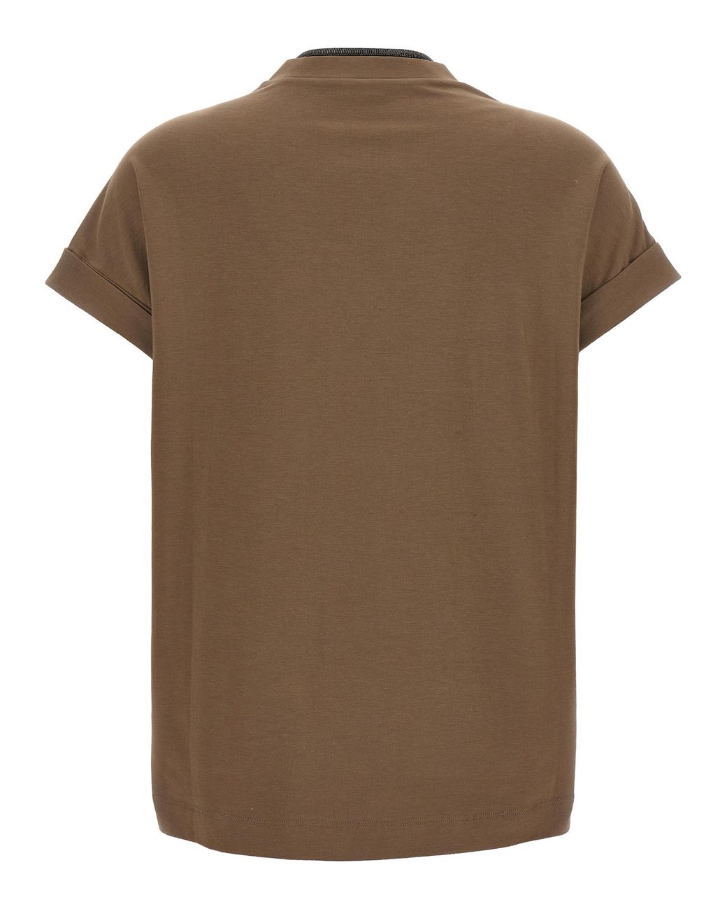Brunello Cucinelli Brown Cotton T-Shirt