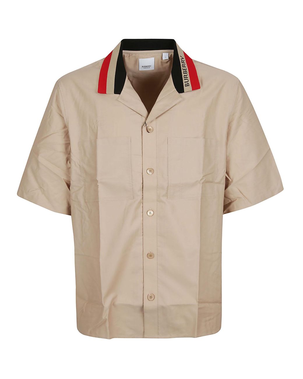 Burberry Short-sleeve Logo Collar Shirt for Men | Lyst