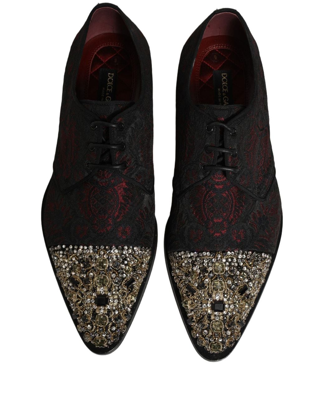 Dolce & Gabbana Black Embellished Derby Dress Formal Shoes And Leather for men