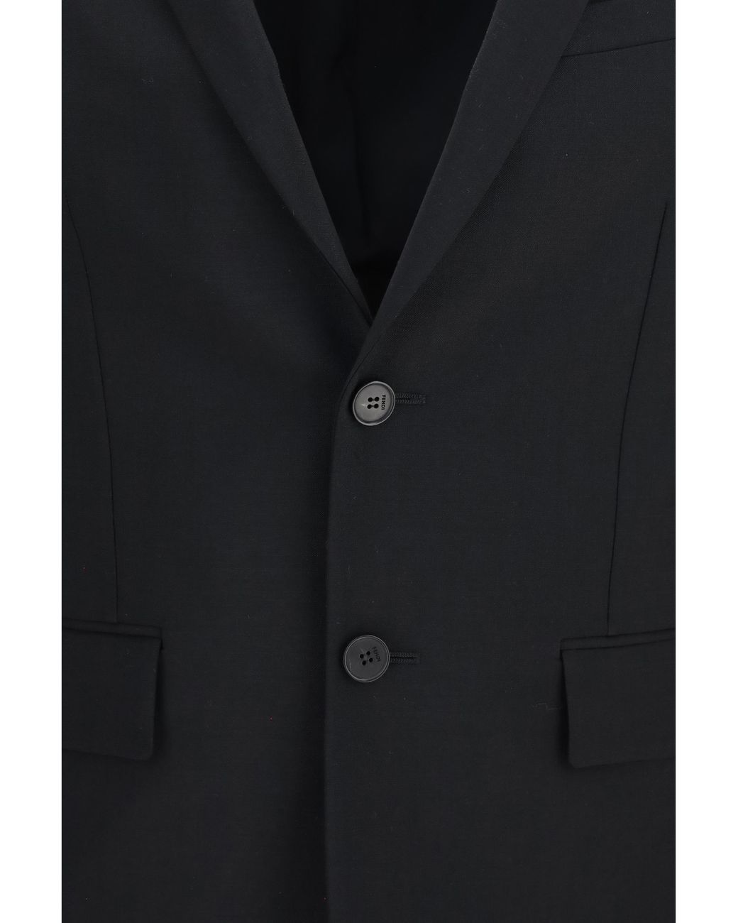 Fendi Black Single-Breasted Kid Mohair Blazer for men