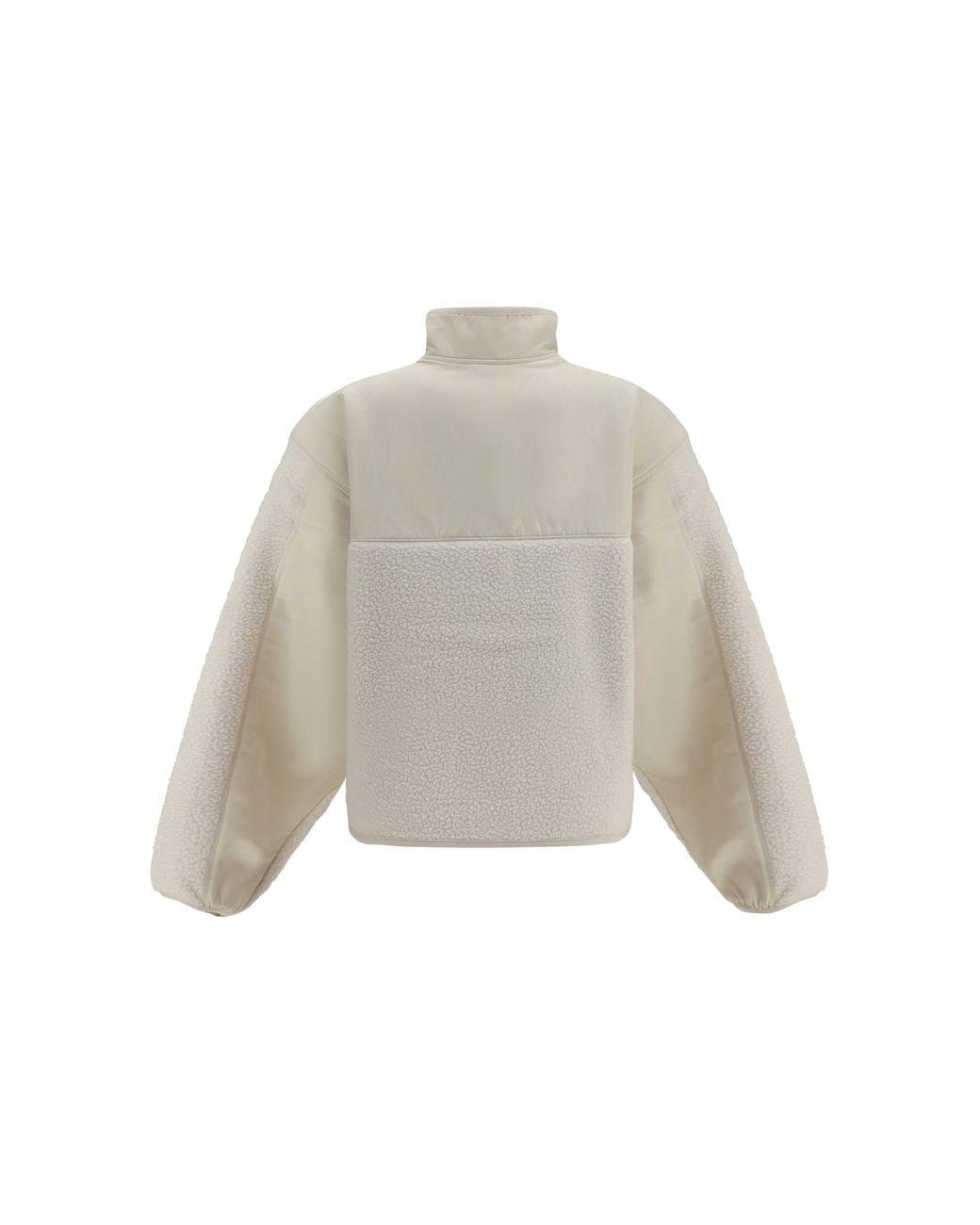 New Balance White High-Neck Fleece Jacket Recycled Polyester