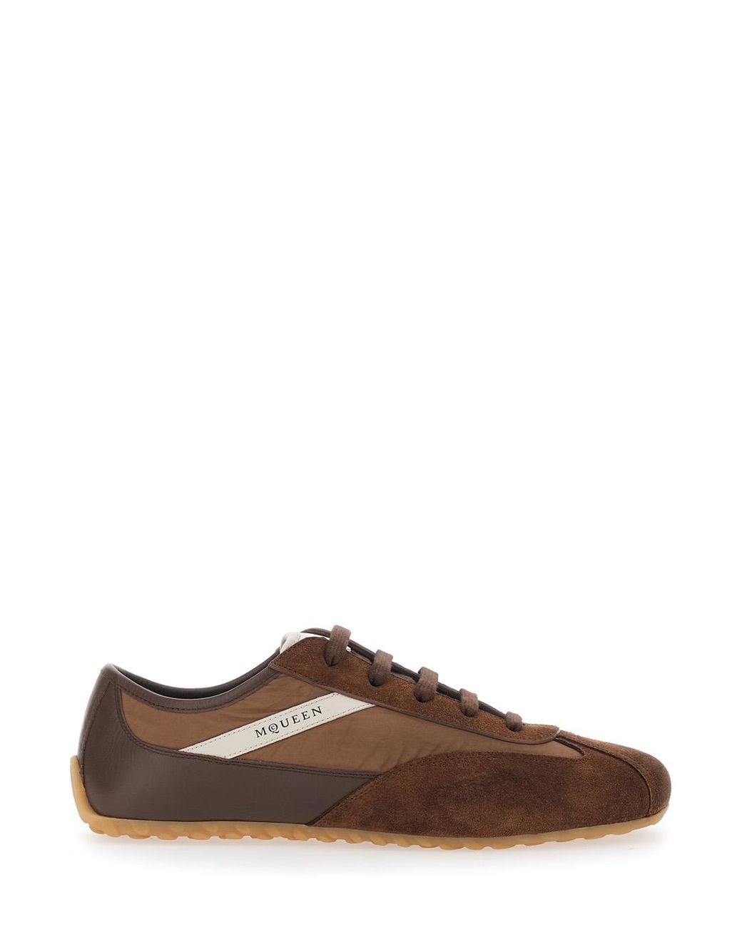 McQueen Brown Low Top Sneakers Boxe Suede Calf Leather Trainers for men