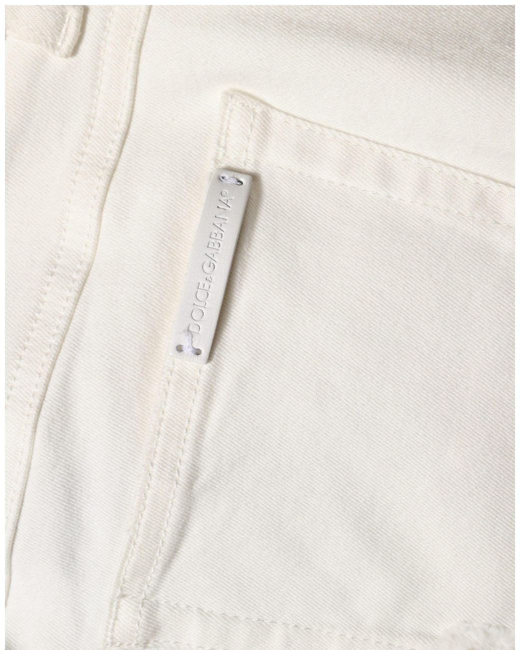 Dolce & Gabbana Natural Tattered Skinny Cotton Denim Jeans Elastane Clothing