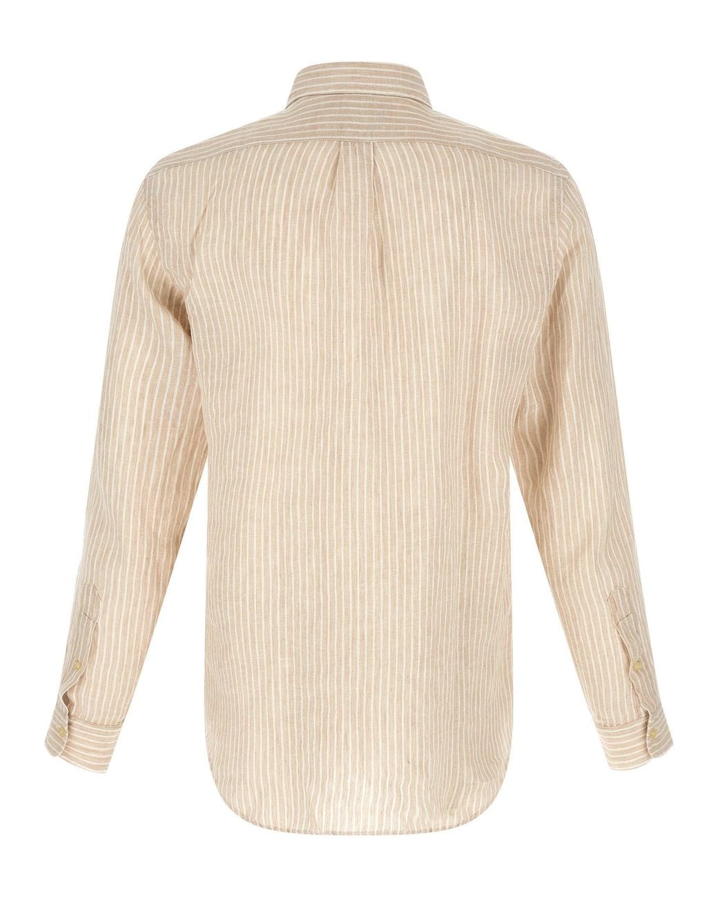 Polo Ralph Lauren White Striped Linen Shirt for men