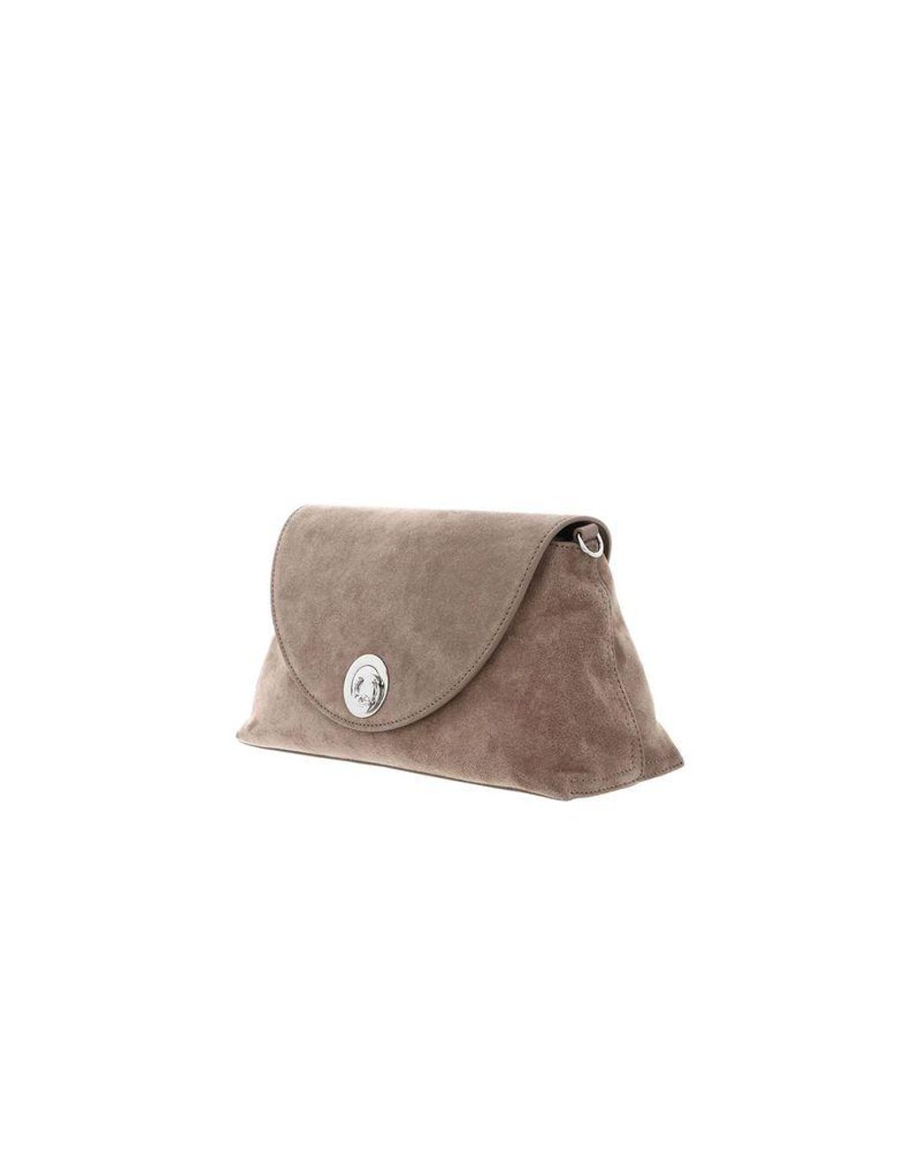 Coccinelle Brown Shoulder Bag Bovine Split Suede Leather Shoulder-Bags