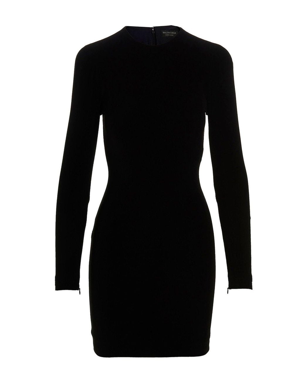 Balenciaga Black Stretch Ruched Twill Minidress