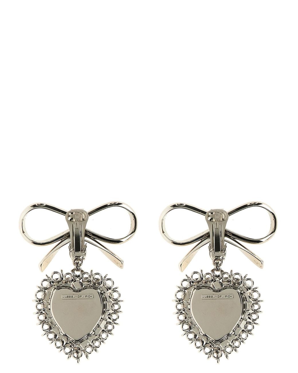 Alessandra Rich Metallic Metal Bow Earrings