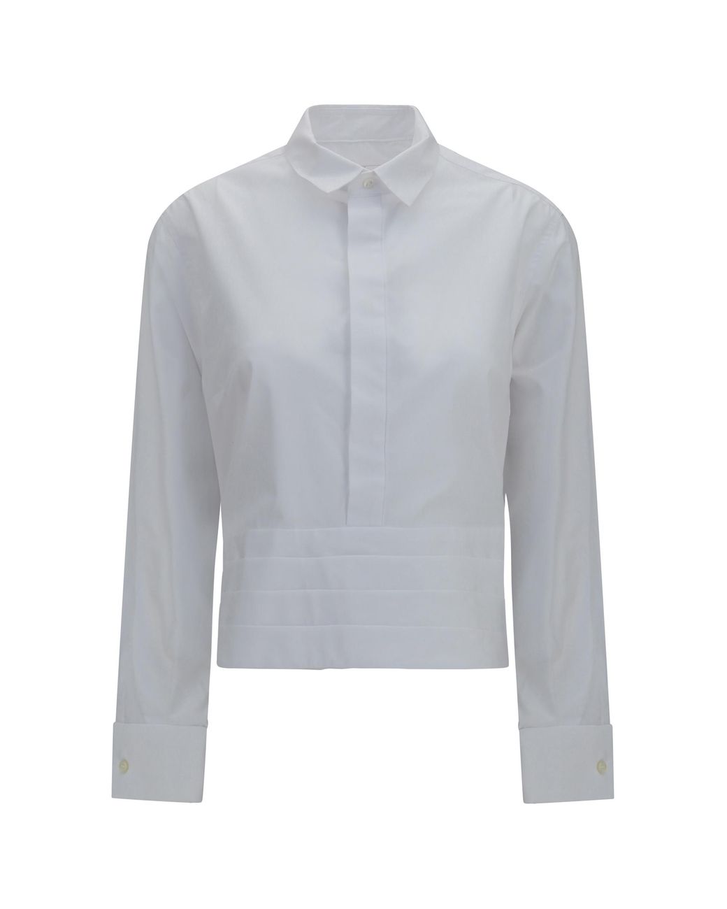 Sacai Blue Shirt Cotton Poplin With Belt