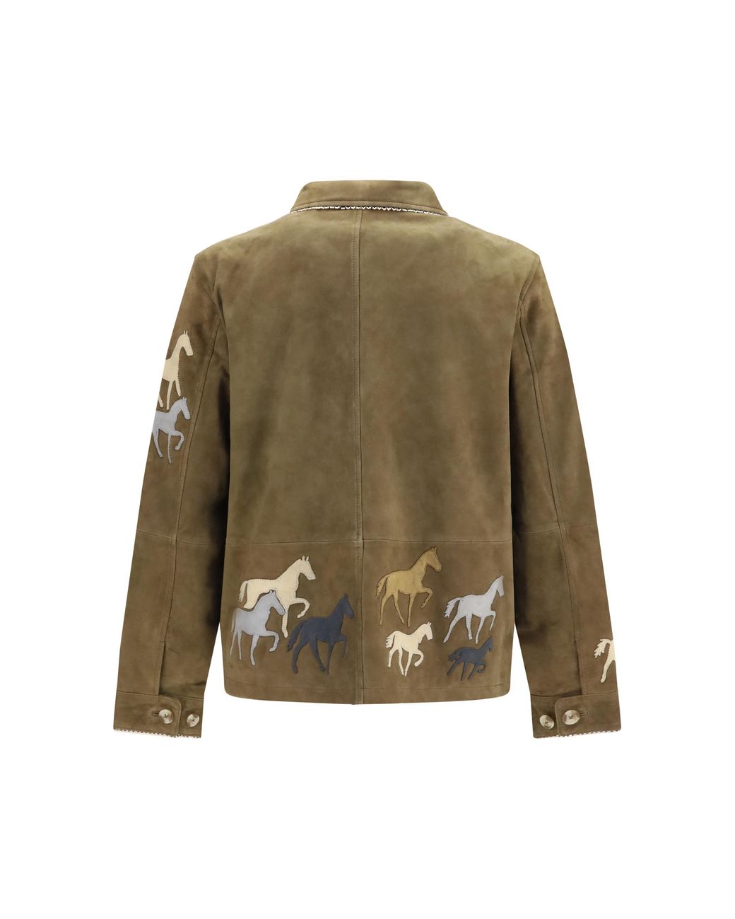 BAZISZT Green Valero Jacket Suede for men