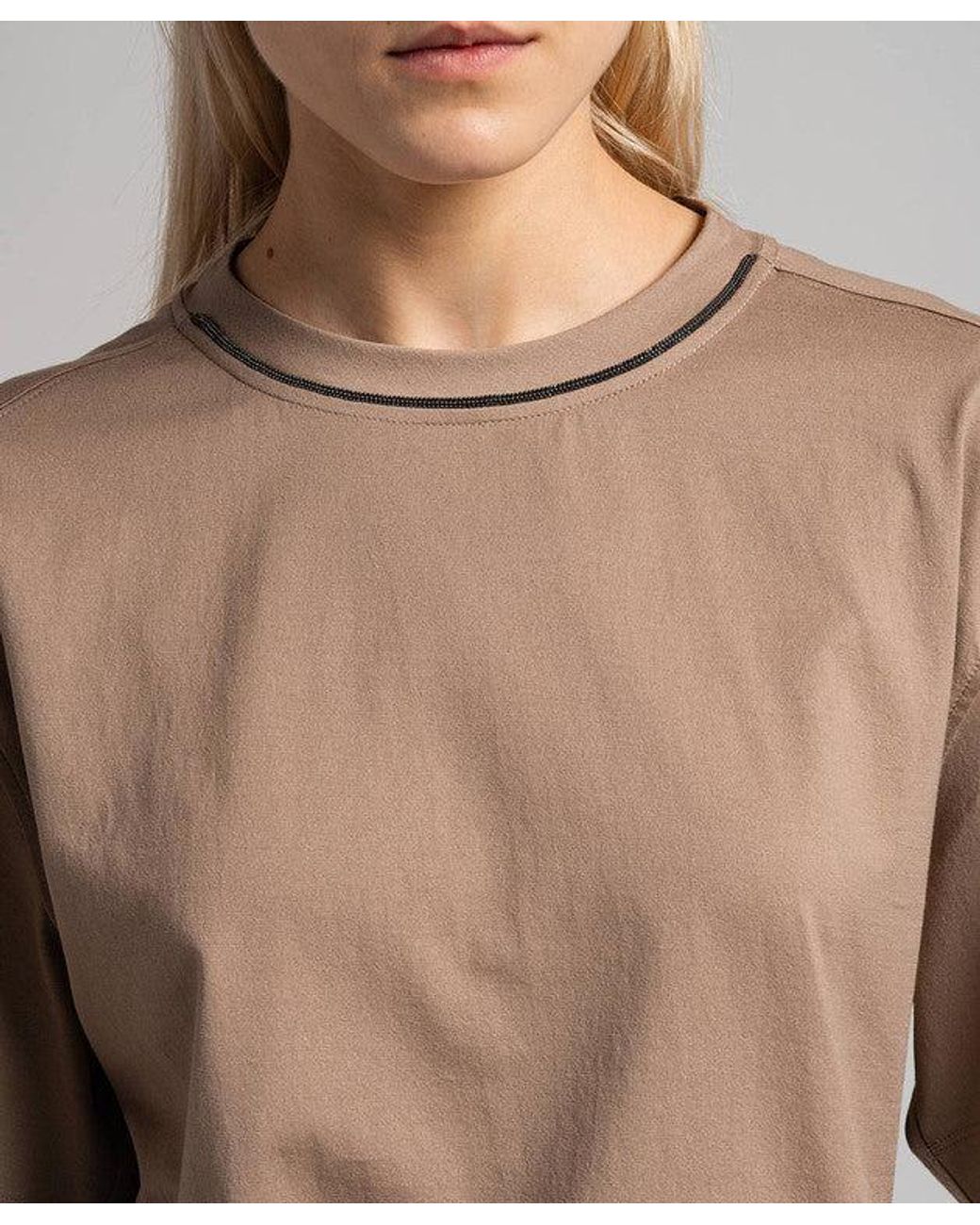 Brunello Cucinelli Natural Taupe Cotton Relaxed Shirt