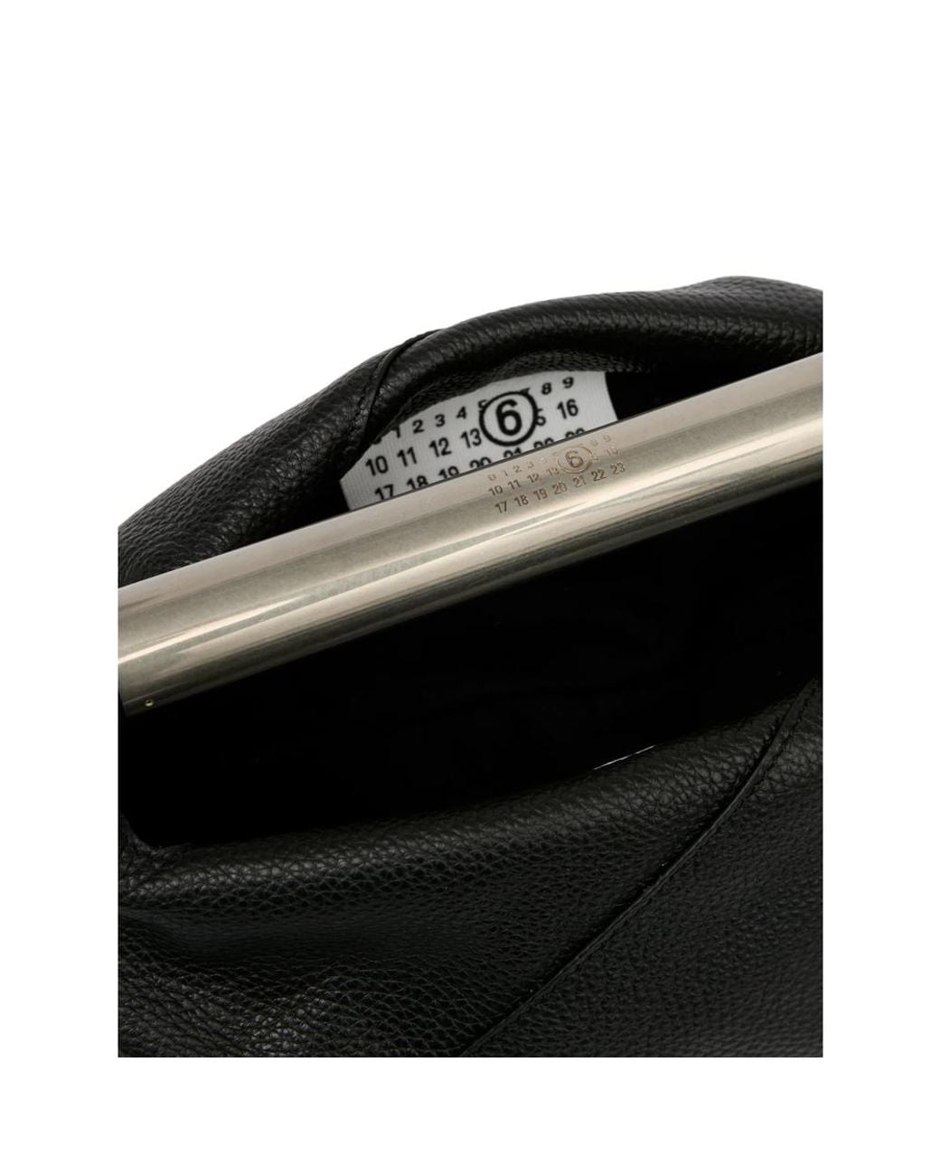 MM6 by Maison Margiela Black Handbag Japanese Horizontal Leather Tote Bags
