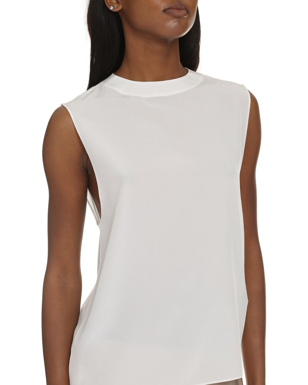 Saint Laurent White Silk Top Vests & Tank Tops