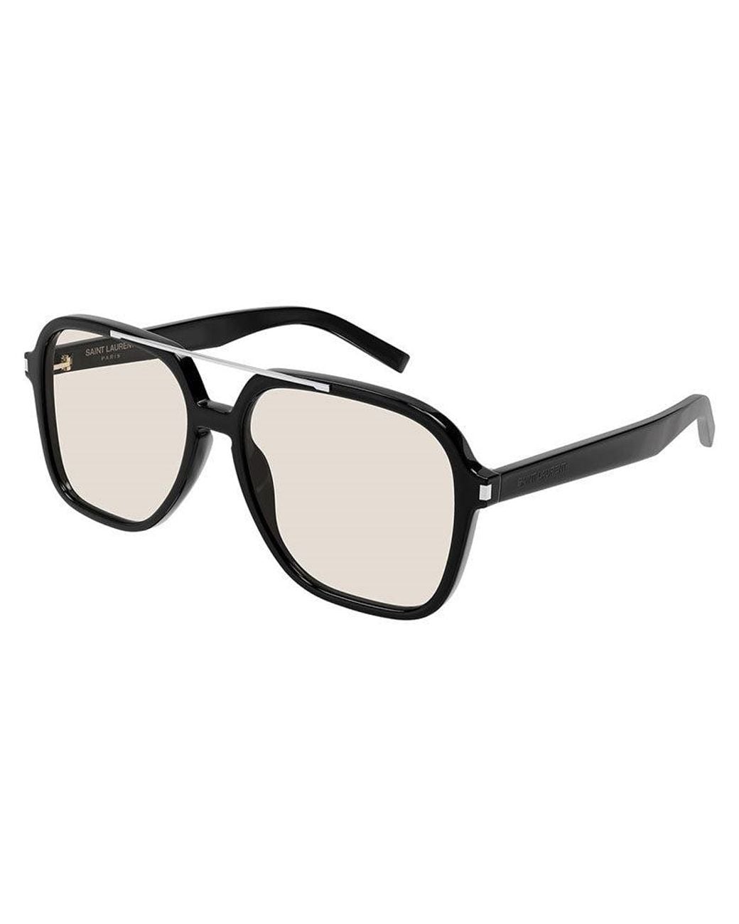 Saint Laurent Black Sunglasses Aviator Full Rim, Frame And Light Lens Sl545001