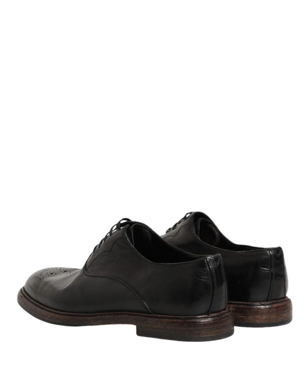Dolce & Gabbana Black Calfskin Leather Oxford Dress Shoes Calf for men