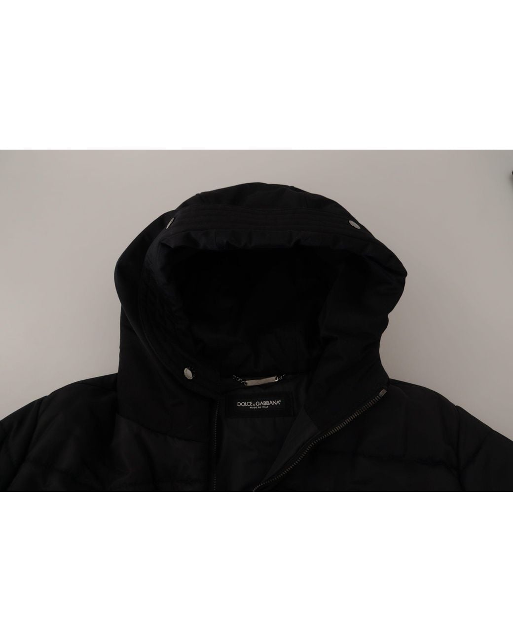 Dolce & Gabbana Black Nylon Hooded Parka Coat Winter Jacket Clothing for men