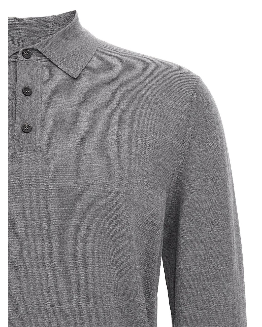 Zanone Gray Virgin Wool Polo Shirt for men