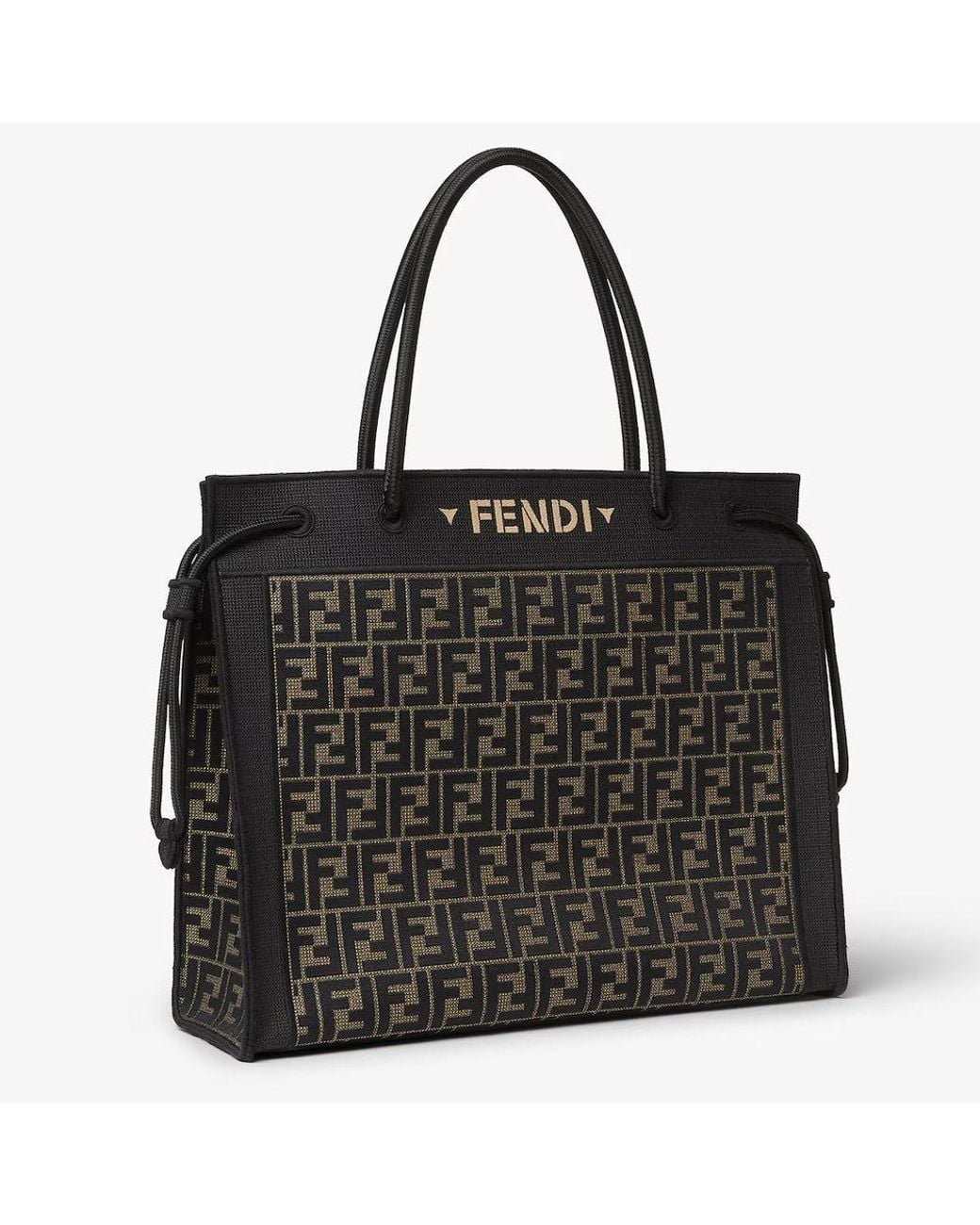 Fendi Black Fendi Ff Monogram Jacquard Shoulder Bag