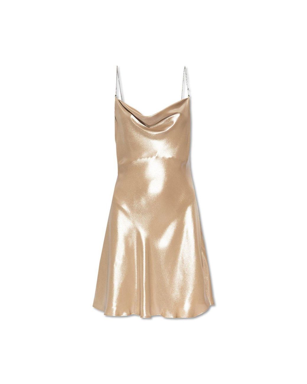 【送料&関税込】Diesel D-minty Mini Dress Women's Short metallic dress with cowl neck | Silver | Diesel