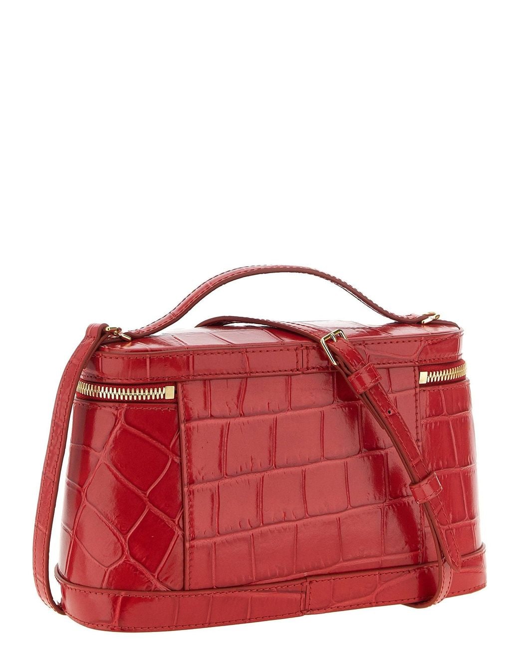Jacquemus Red Le Petit Vanity Calfskin Leather Top Handle Bag