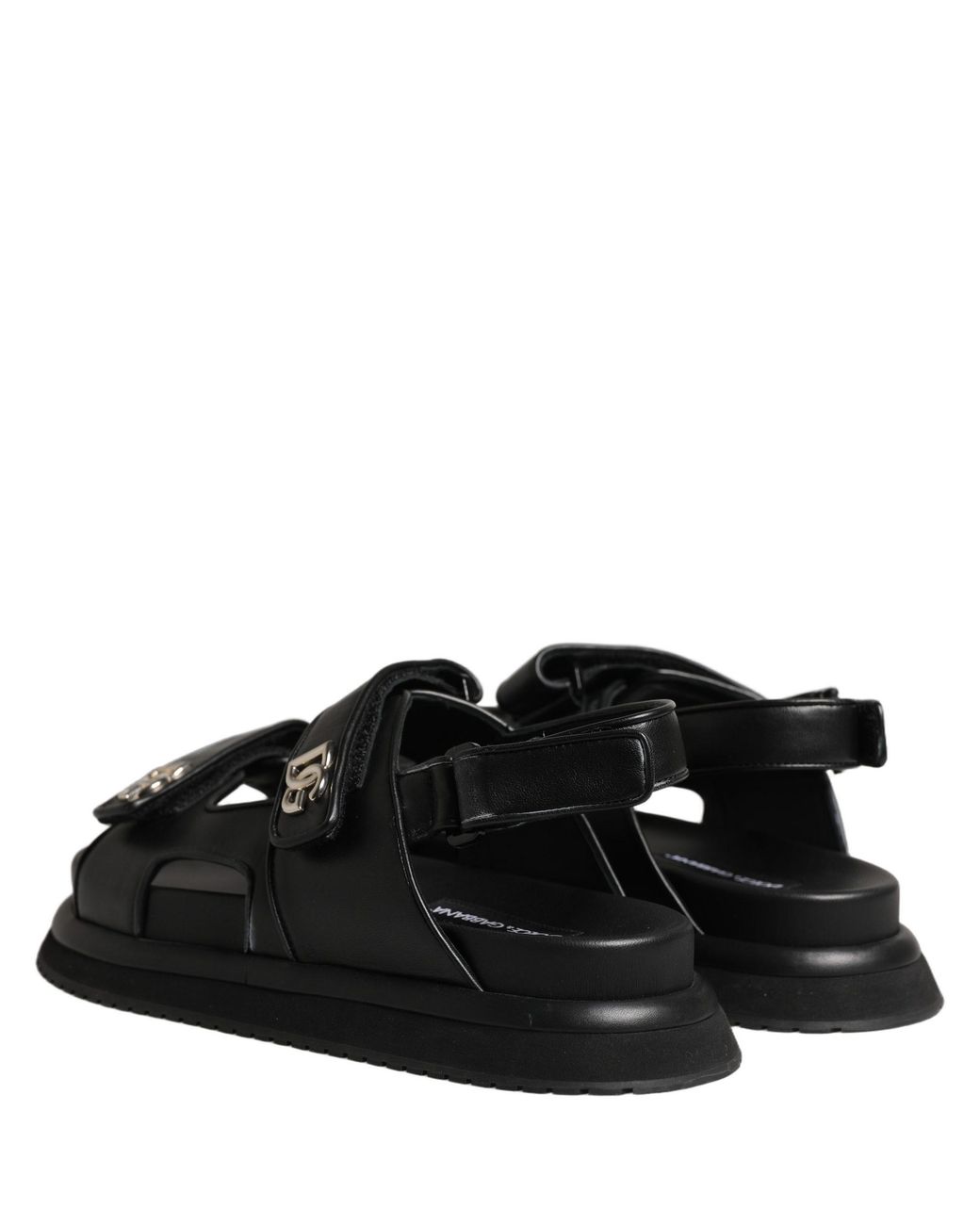 Dolce & Gabbana Black Dg Logo Sandals Flats Slippers Shoes for men