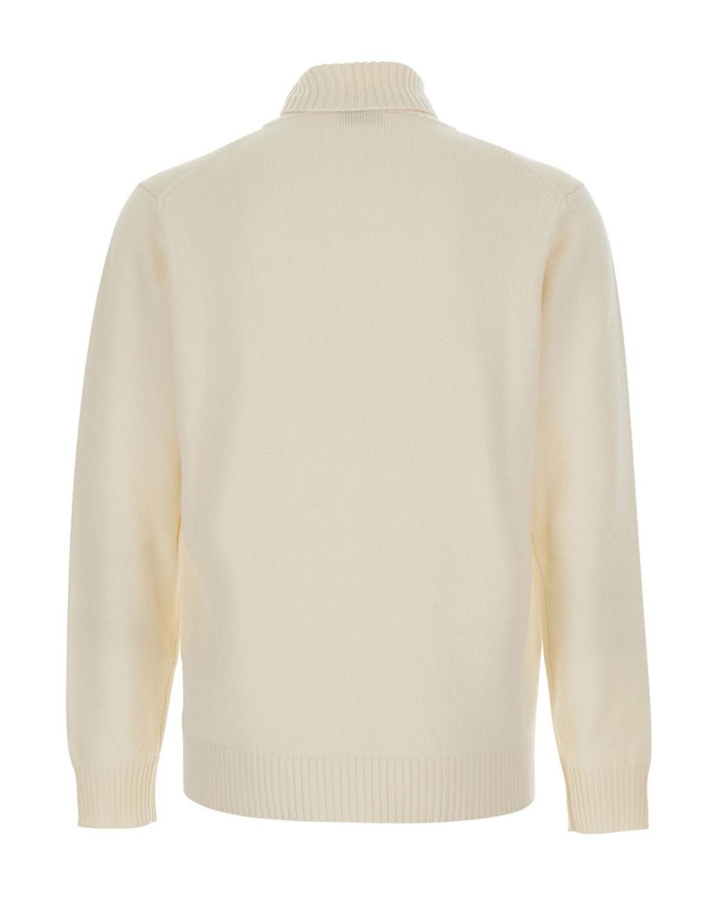 Kangra White Turtleneck Sweater Wool And Cashmere Tops for men