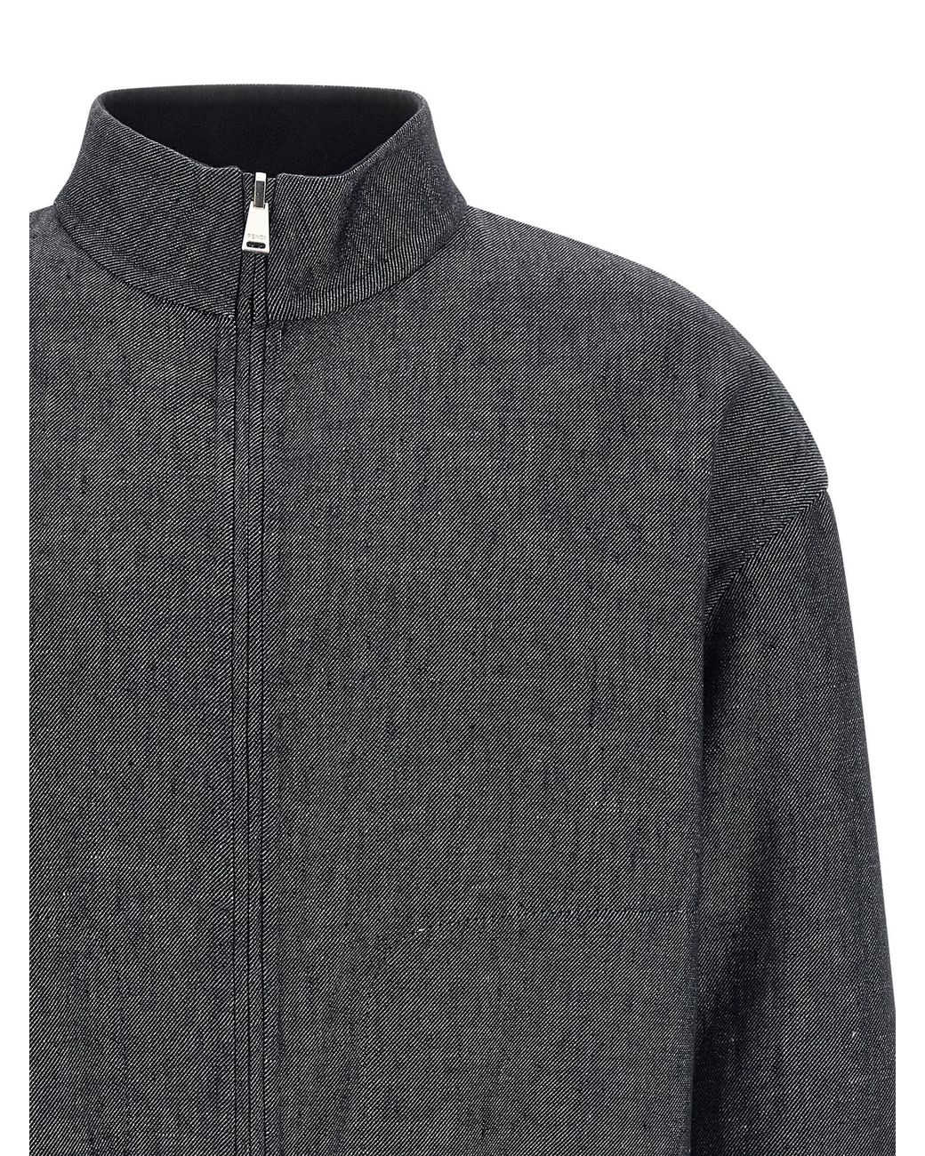 Fendi Gray Reversible Wool Blouson