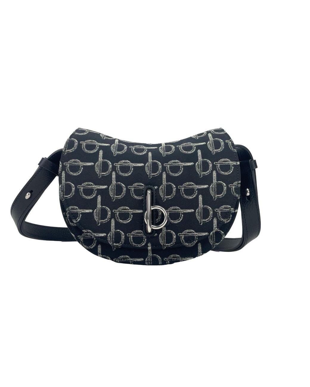Burberry Black Mini Rocking Horse Crossbody Bag Purse Cotton