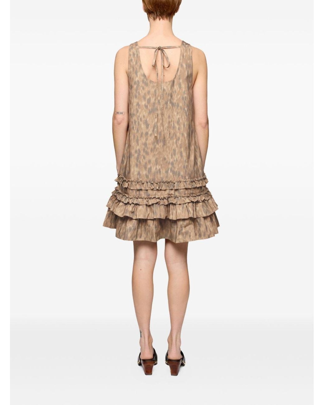 Ganni Brown Dresses Elastane