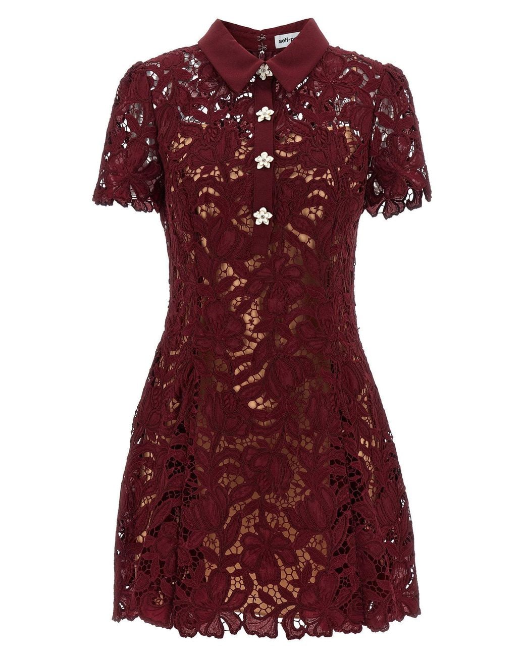 Self-Portrait Red Floral Lace Dress