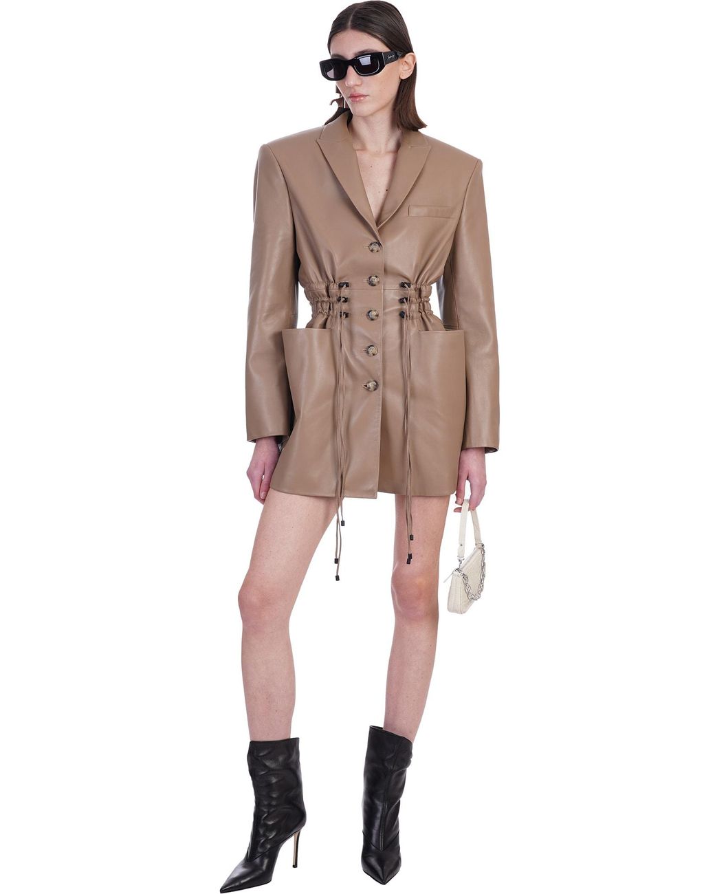 The Mannei Irbid Dress In Brown Leather | Lyst