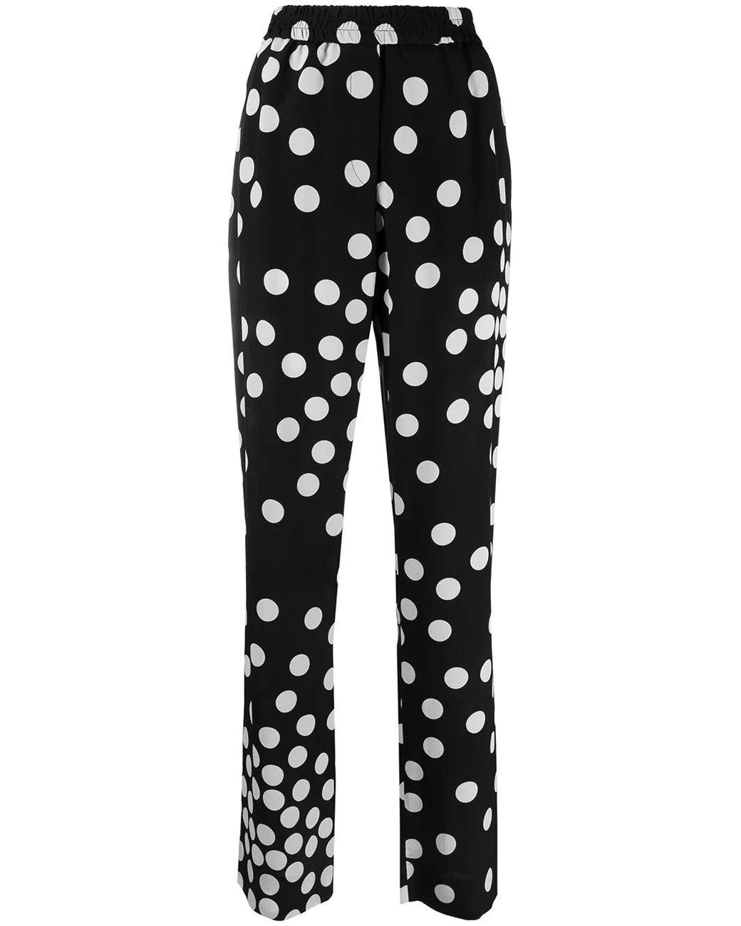 Valentino Black Polka-Dot Straight-Leg Trousers