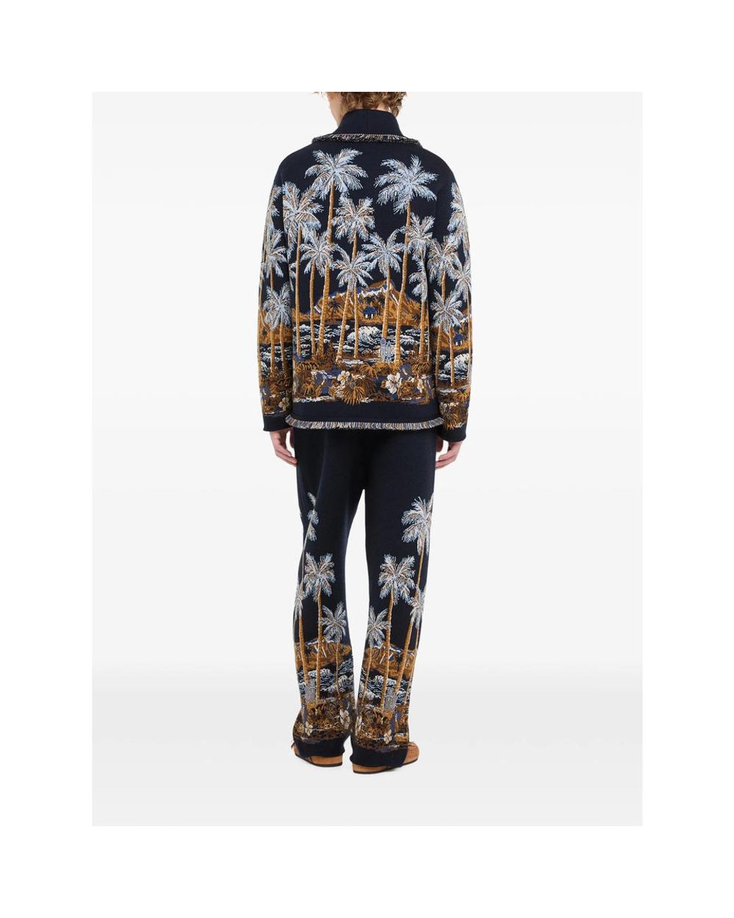 Alanui Blue Diamond Head Fringed Cardigan for men