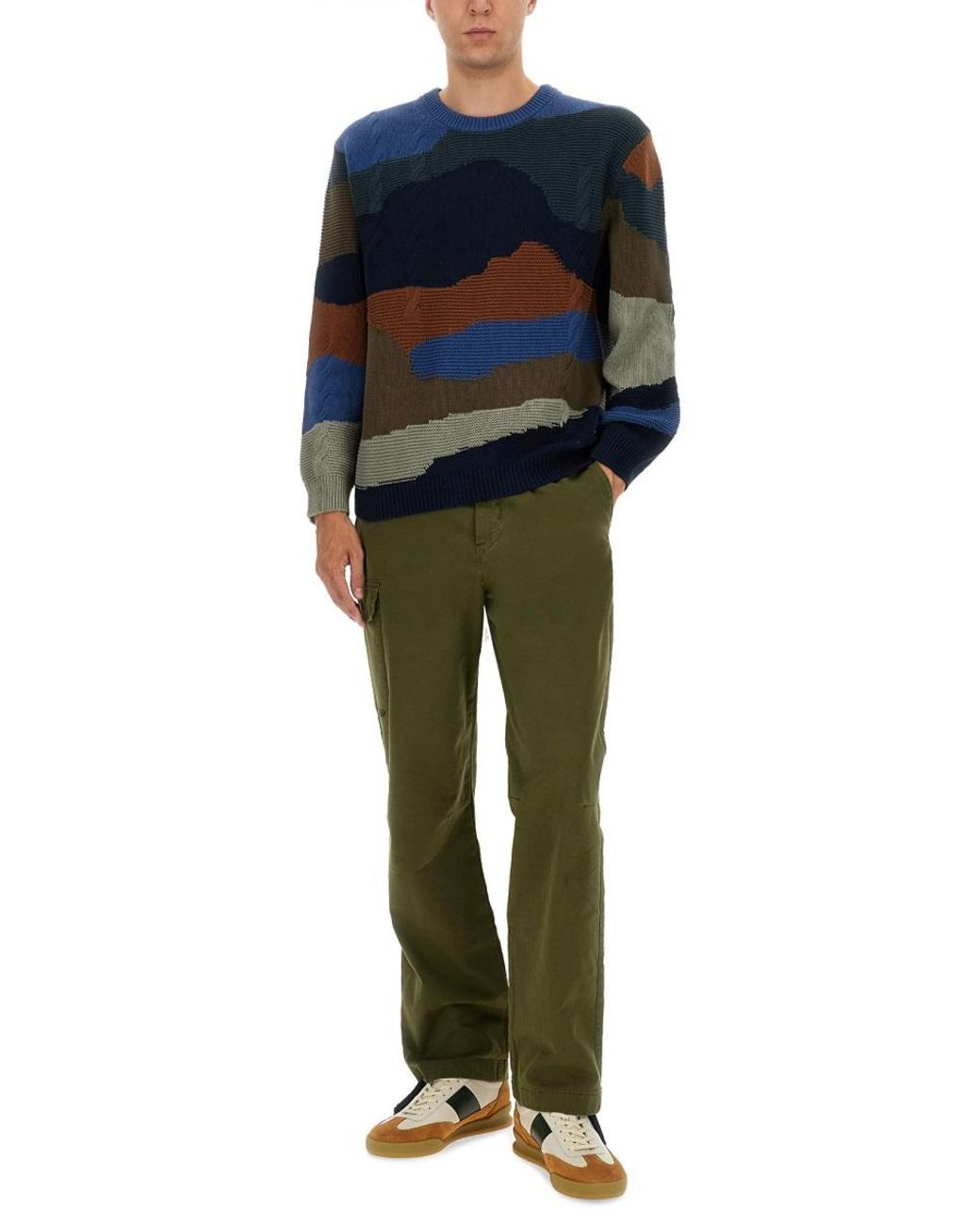 Paul Smith Green Ps Paul Smith Organic Cotton Cargo Pants for men