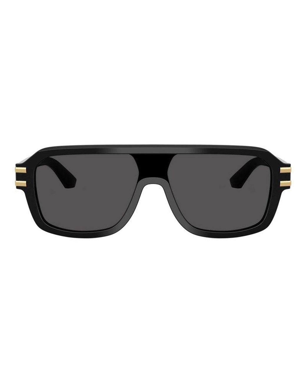 Dolce & Gabbana Black Sunglasses Aviator Full Rim, Shiny Frame And Lens Dg4507501-87 for men