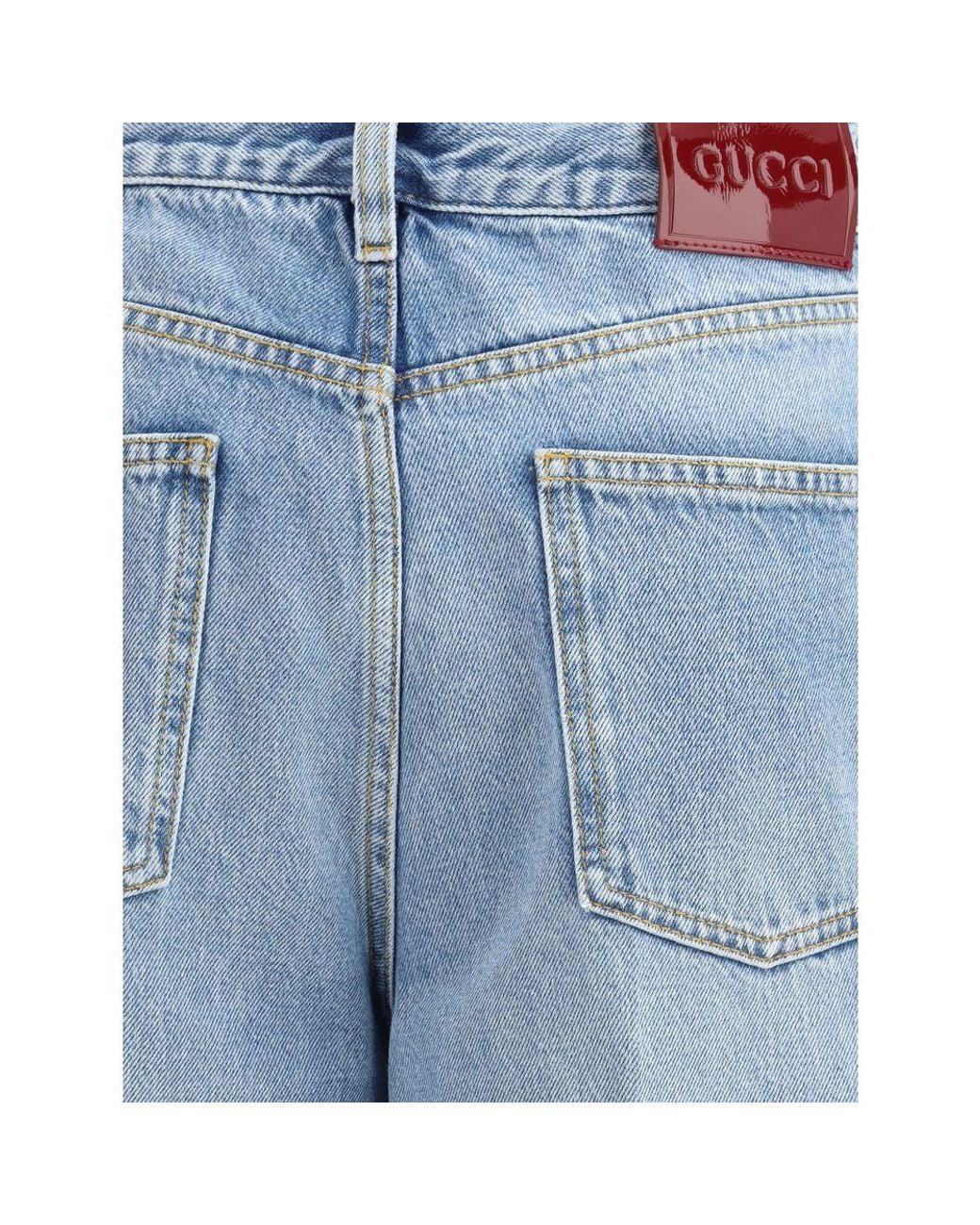 Gucci Blue Wide Leg Jeans
