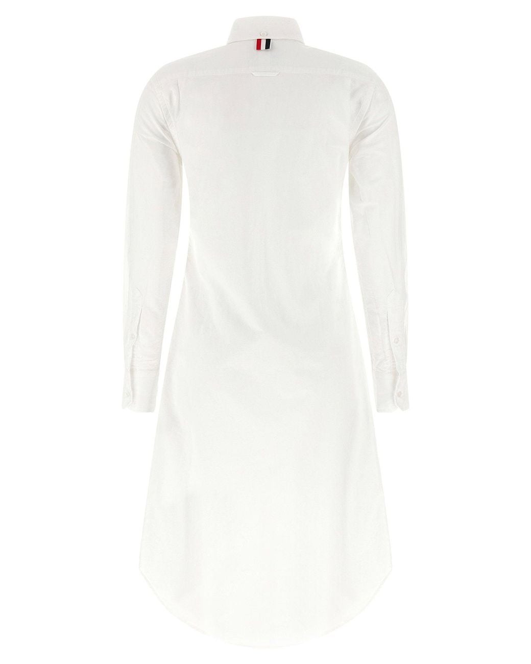 Thom Browne White Cotton Oxford Shirt Dress