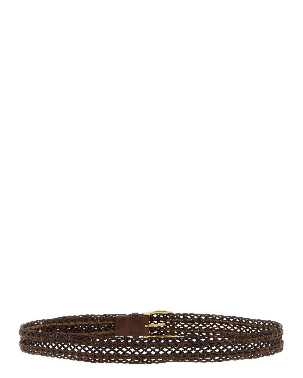 Brunello Cucinelli White Braided Calf Belt for men