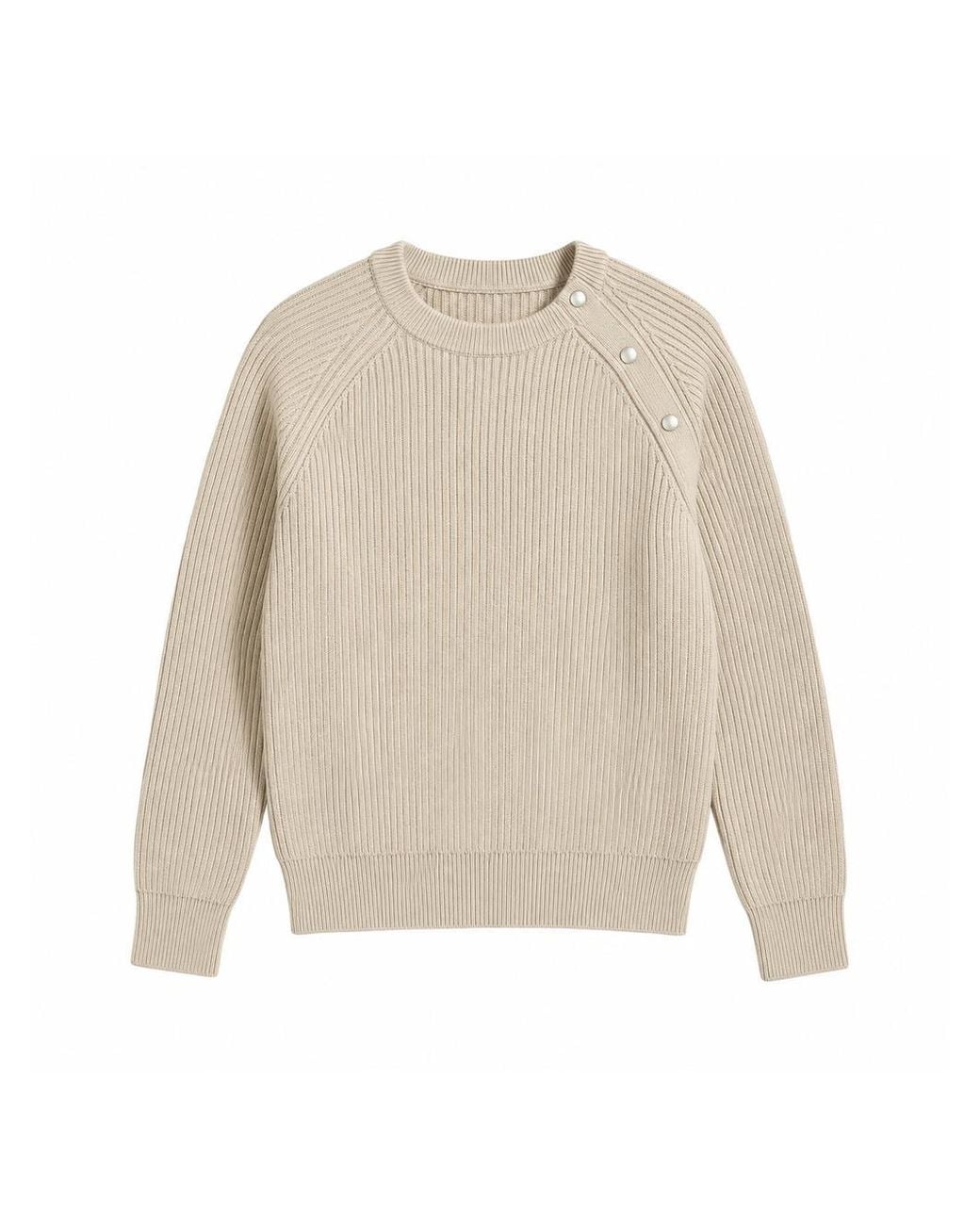 Carrera White Ribbed Cotton Knit Crew-Neck Pullover With Front Buttons for men