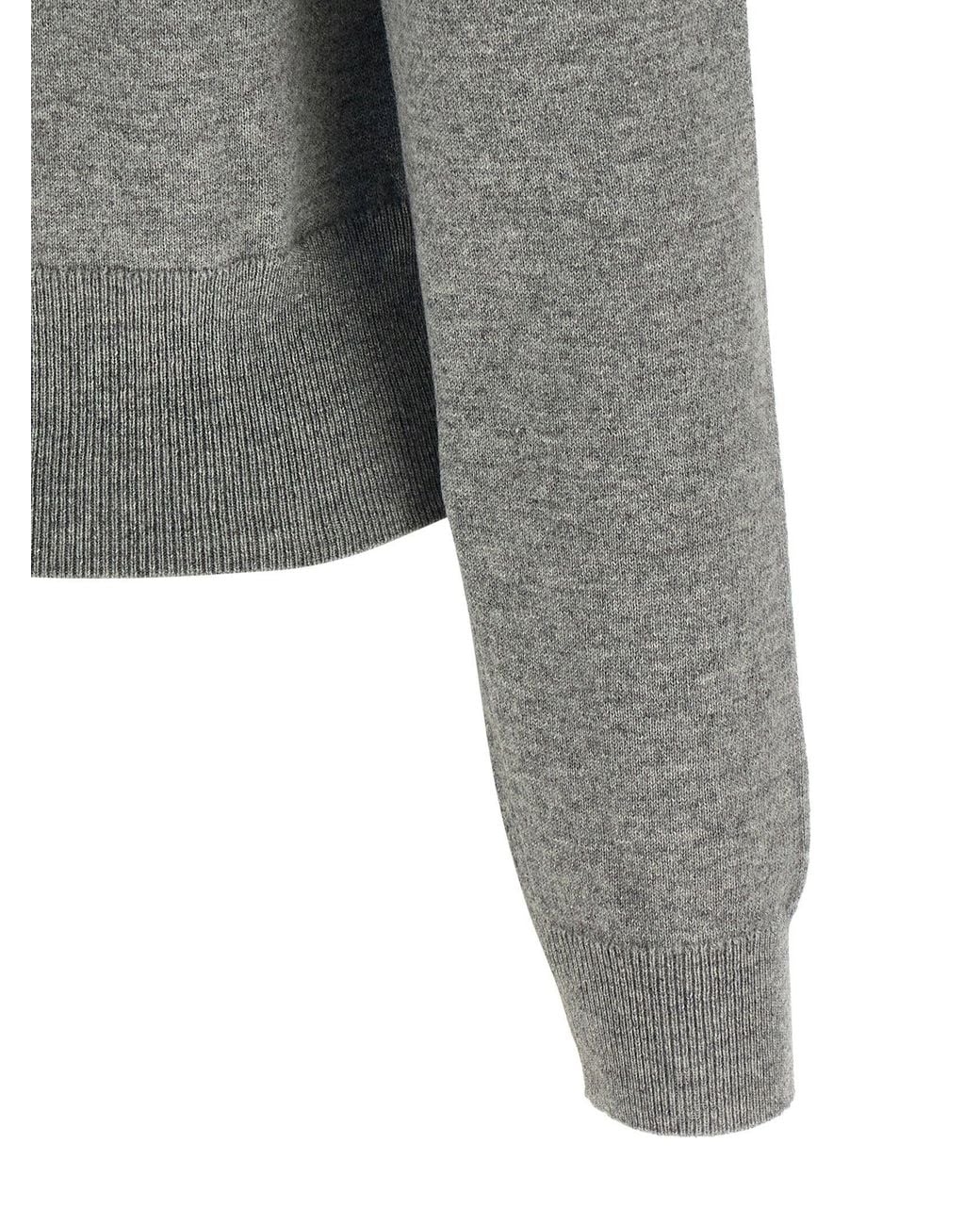 Dolce & Gabbana Gray Dolce & Gabbana Logo-Button Cashmere Cardigan