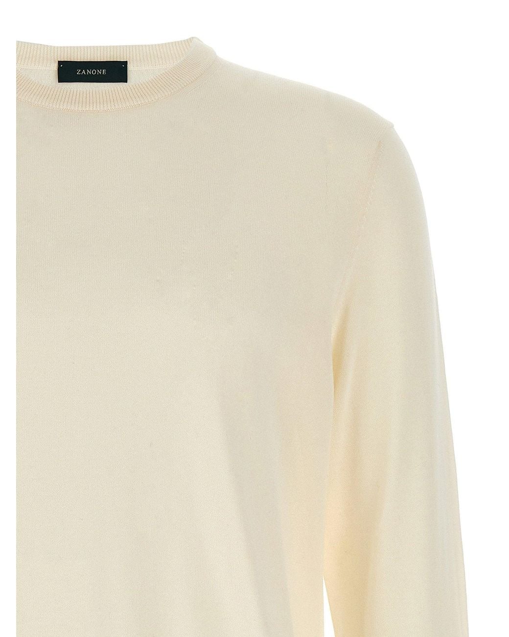 Zanone Natural Crew Neck Cotton Sweater for men