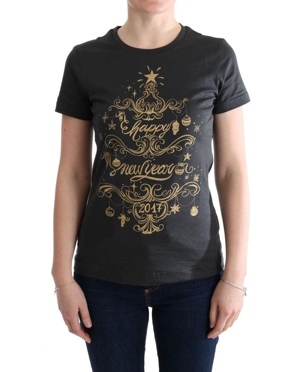 Dolce & Gabbana Black Cotton 2017 Motive T-Shirt
