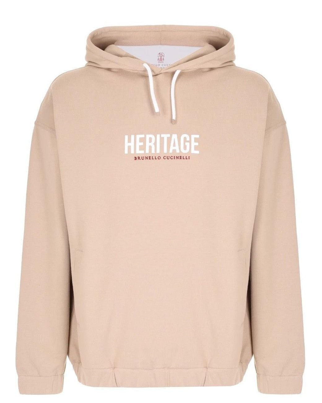Brunello Cucinelli Natural Cotton Hooded Sweatshirt for men
